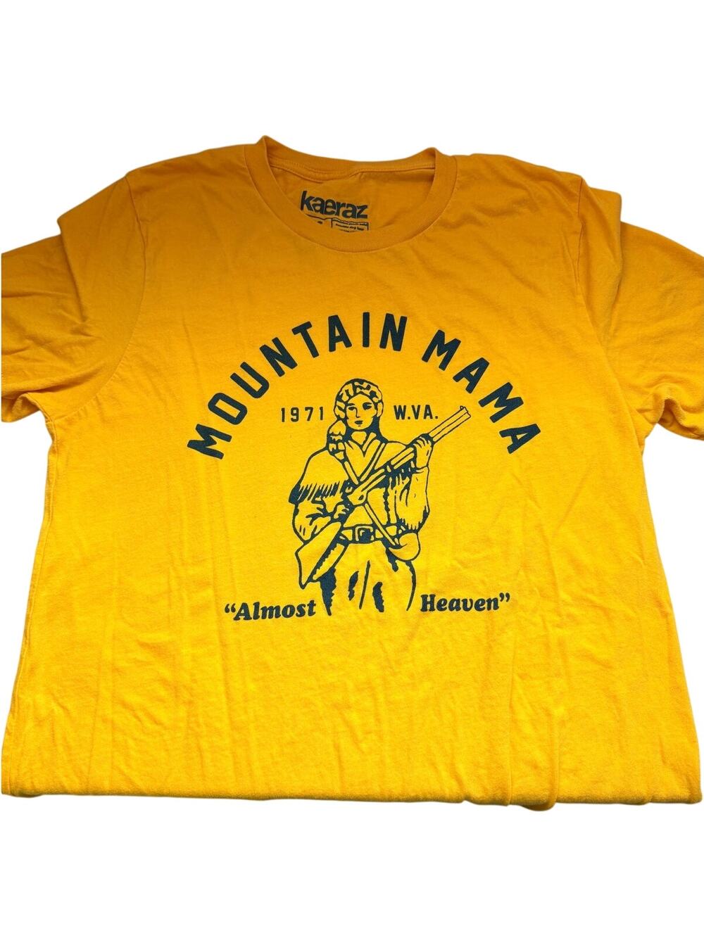 country roads take me home West Virginia yellow gold t-shirt size med